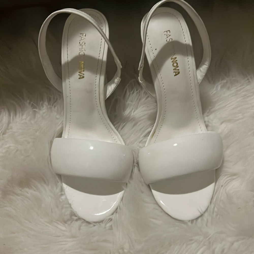 White sling back heel